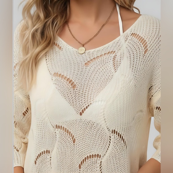 Hollow Knitted Bathing Suit Cover Up - Picture 2 of 8